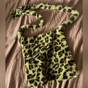 Brown cheetah, print purse.from shein.